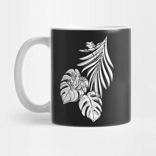 Minimalistic Continuous Line Tropical Frogs Mug